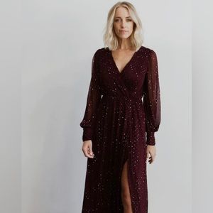 Baltic Born Abigail Sparkle Gown - Color: Mulberry - Size: L - NWT